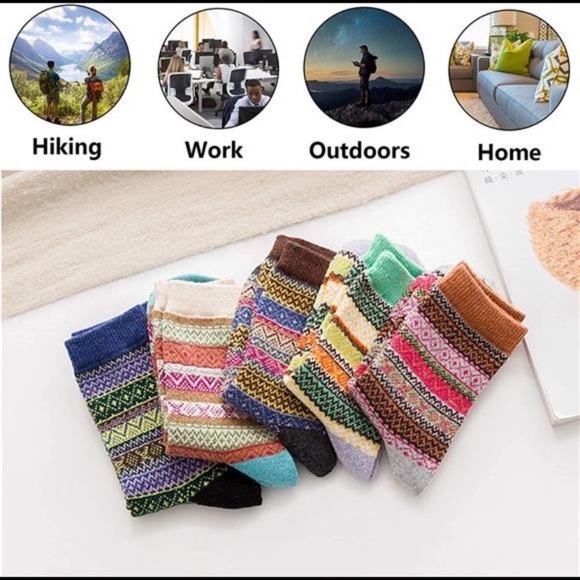 Amazon.com: Trifabricy Wool Socks for Women - 5 Pairs  5 Pairs Winter Womens Wool Socks Vintage Warm Socks